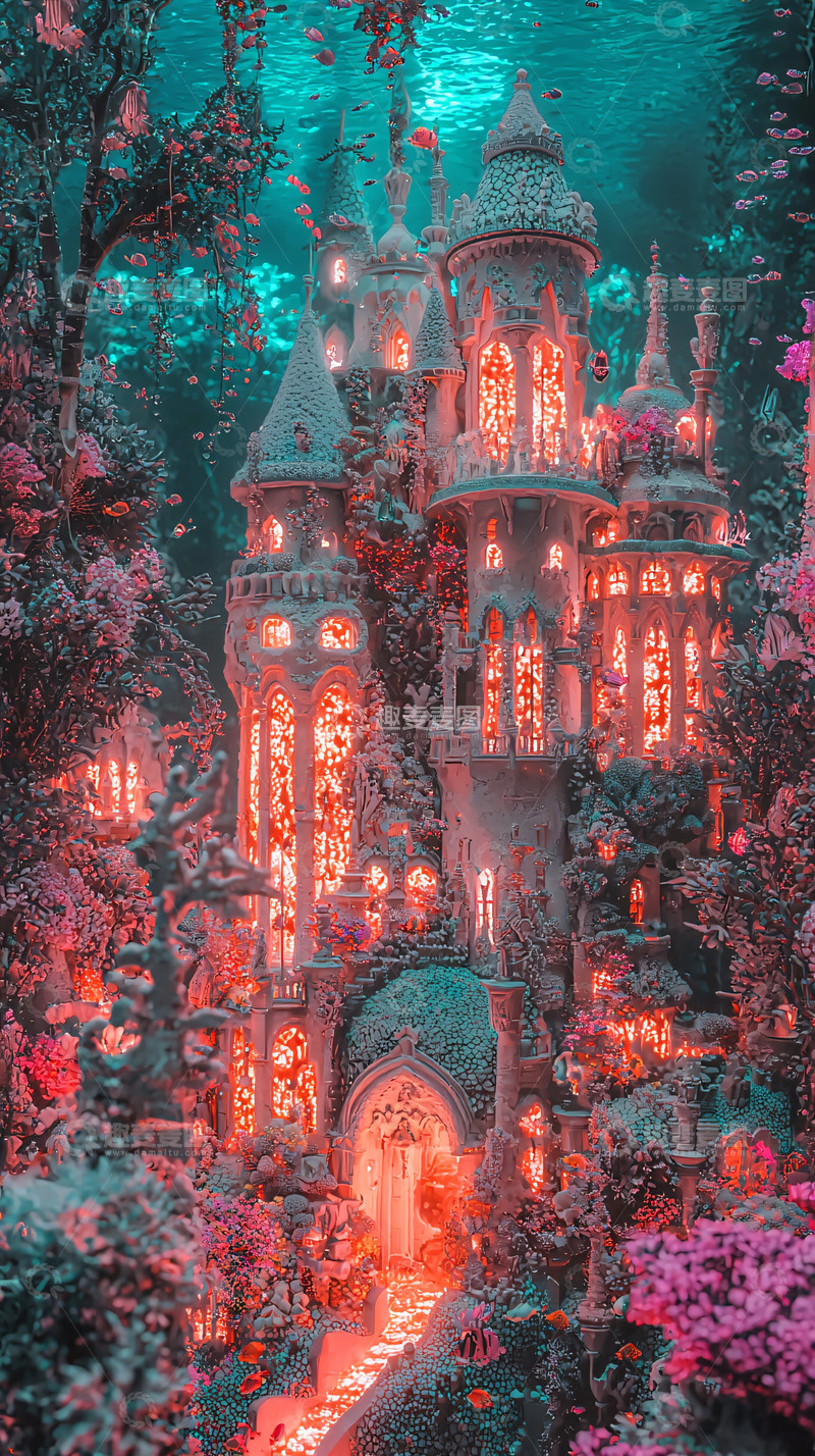 高清大图下载【趣麦麦图】海底梦幻城堡