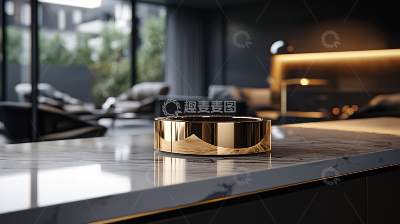 高清大图下载【趣麦麦图】现代极简金色托盘