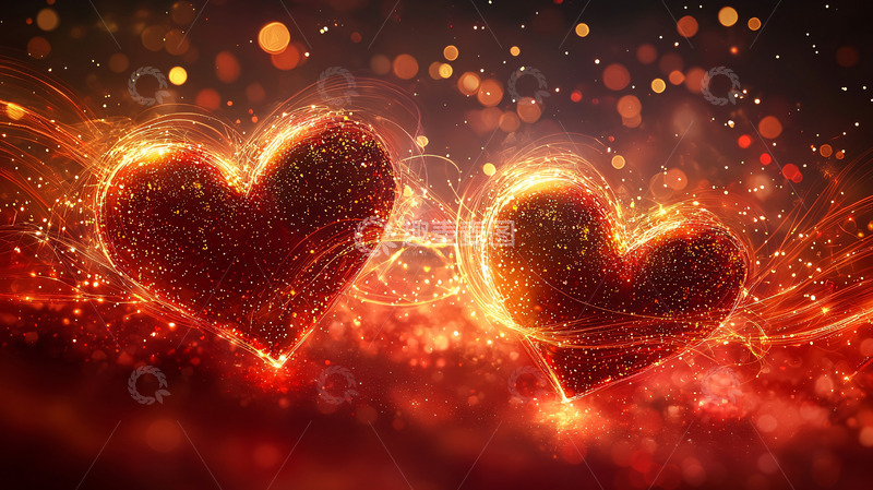 高清大图下载【趣麦麦图】燃烧的红色爱心