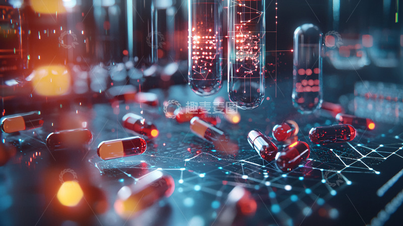 高清大图下载【趣麦麦图】药丸科技感背景