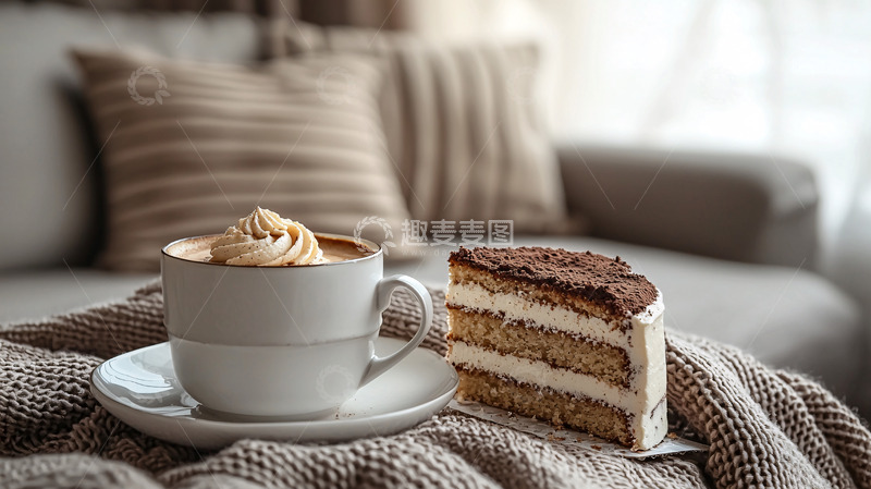 高清大图下载【趣麦麦图】咖啡与提拉米苏