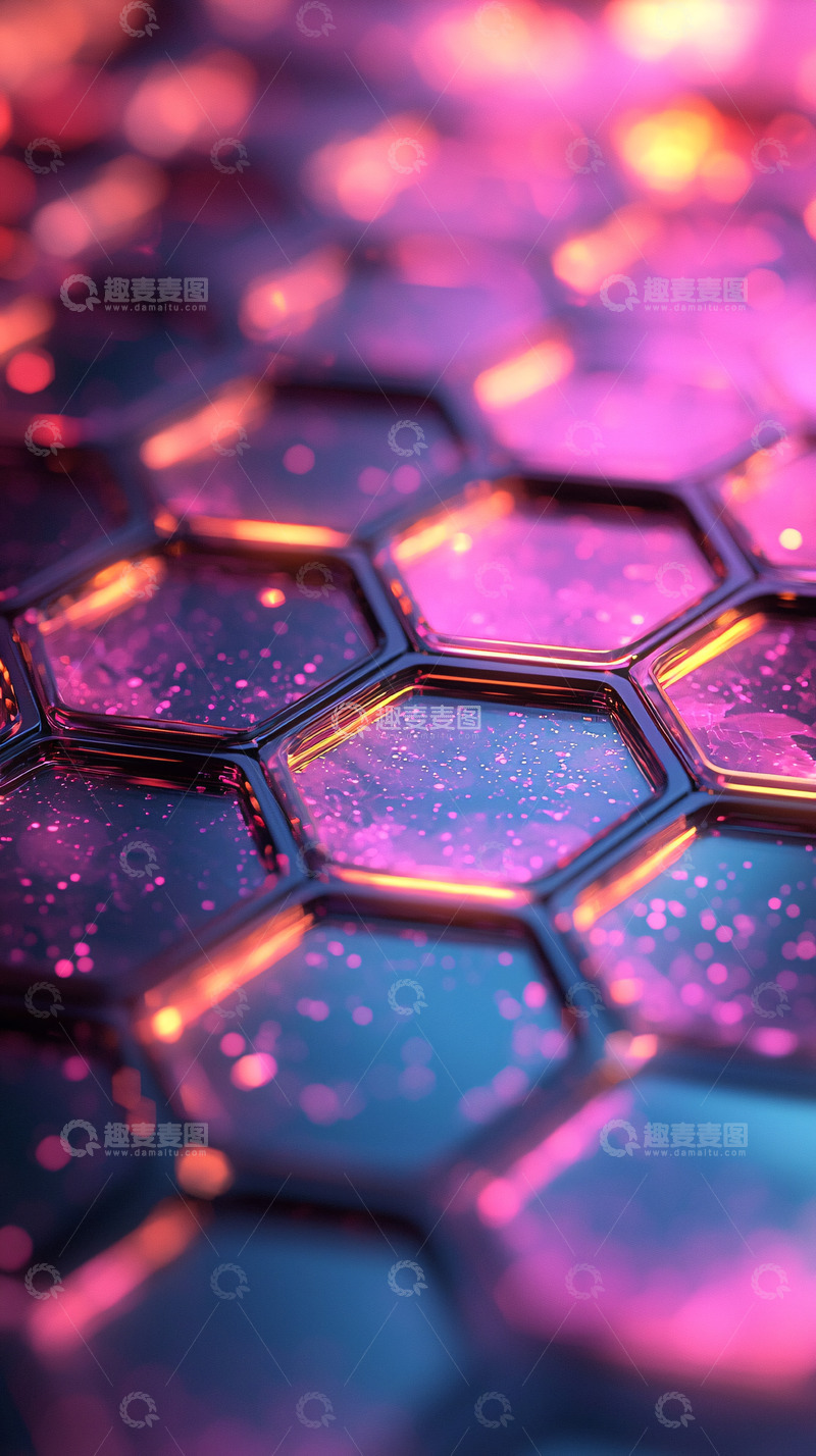 高清大图下载【趣麦麦图】未来科技感蜂窝图案