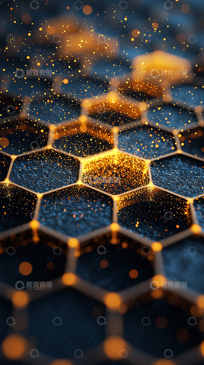高清大图下载【趣麦麦图】金色蜂巢结构