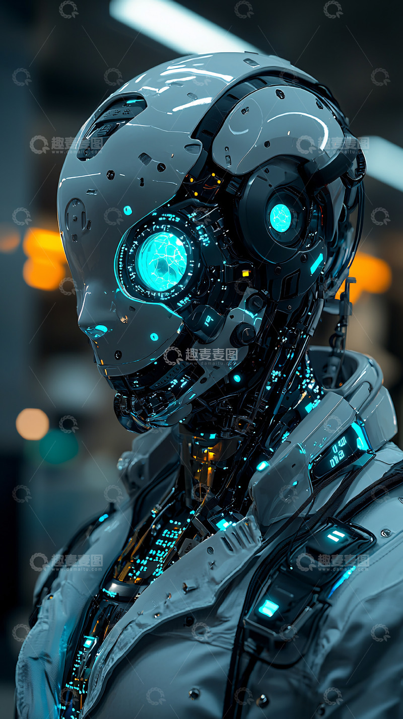 高清大图下载【趣麦麦图】未来科技感机器人