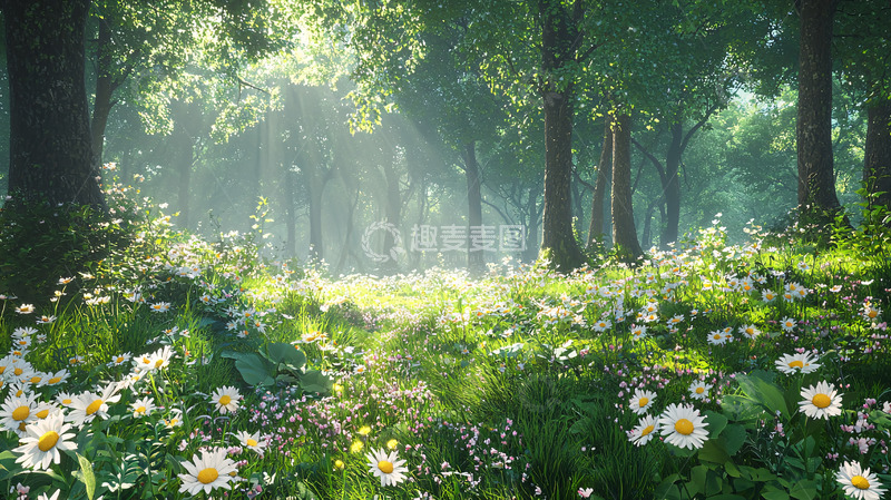 高清大图下载【趣麦麦图】阳光森林小路