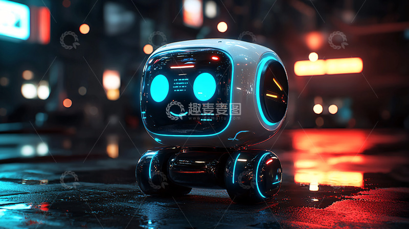 高清大图下载【趣麦麦图】可爱的未来机器人