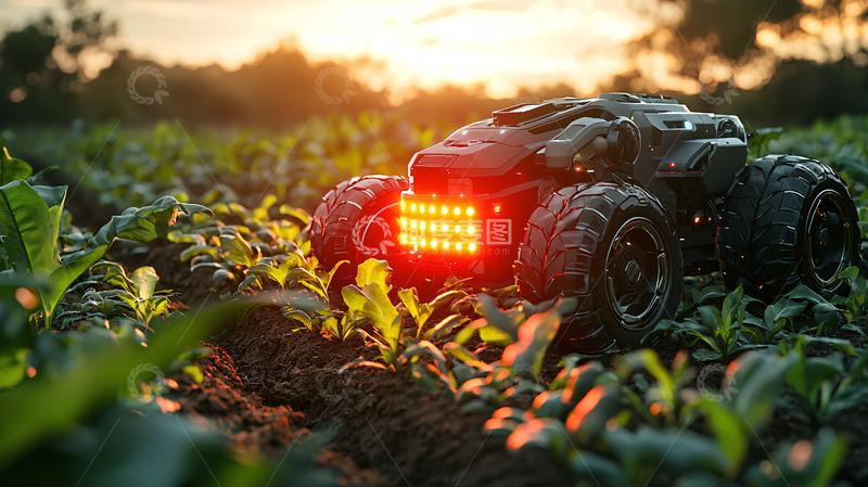 高清大图下载【趣麦麦图】田野里黑色越野遥控车