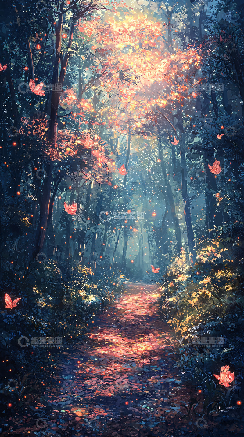 高清大图下载【趣麦麦图】梦幻森林小路2