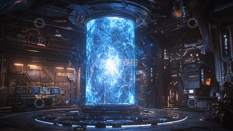 高清大图下载【趣麦麦图】蓝色能量柱