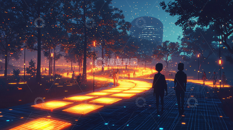 高清大图下载【趣麦麦图】夜晚公园