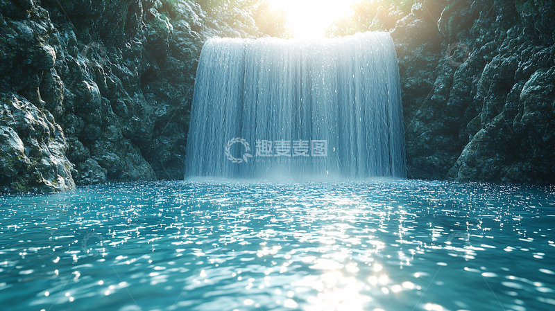 高清大图下载【趣麦麦图】瀑布倾泻而下