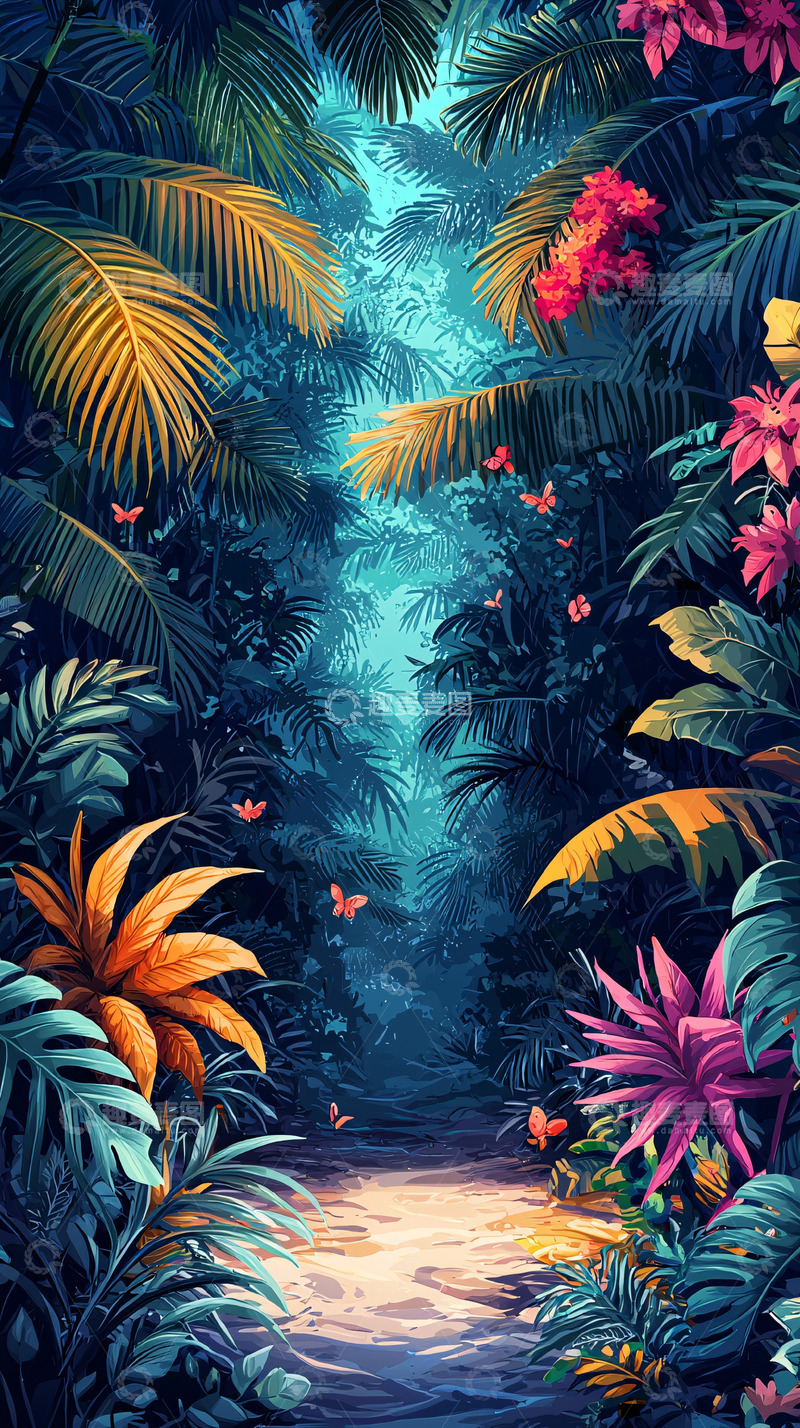 高清大图下载【趣麦麦图】热带雨林小路