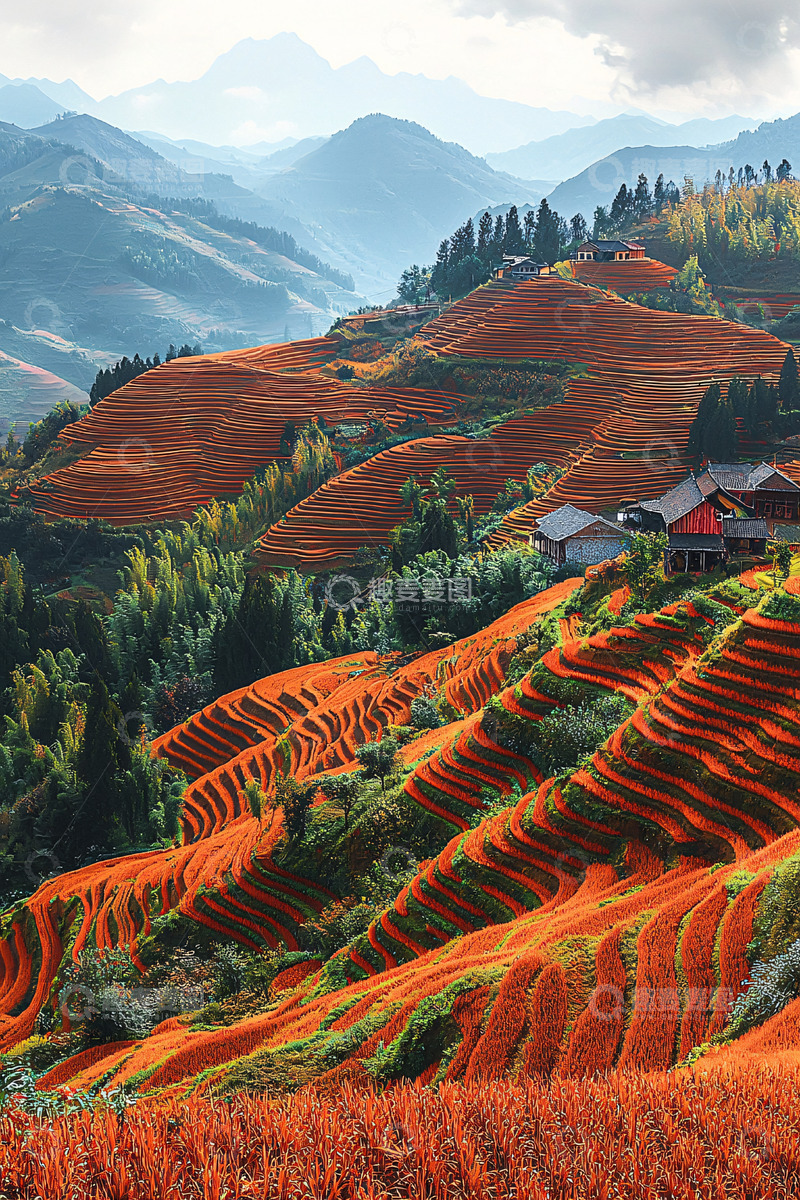 高清大图下载【趣麦麦图】秋日梯田风光