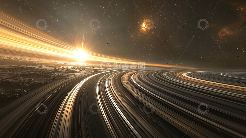 高清大图下载【趣麦麦图】宇宙行星环状光线