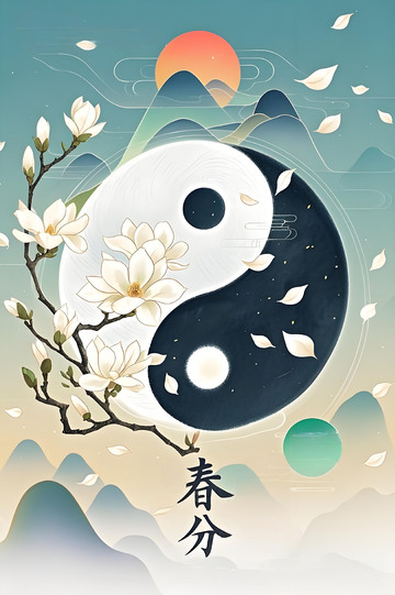 春天春分节气海报壁纸素材高清农忙花鸟三月4