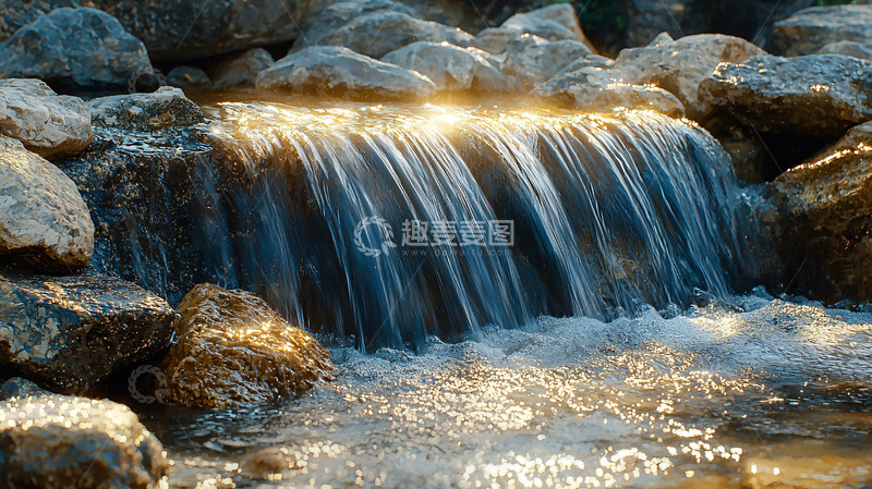 高清大图下载【趣麦麦图】岩石间的小瀑布