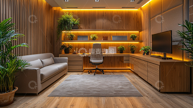 高清大图下载【趣麦麦图】温馨舒适的书房室内设计