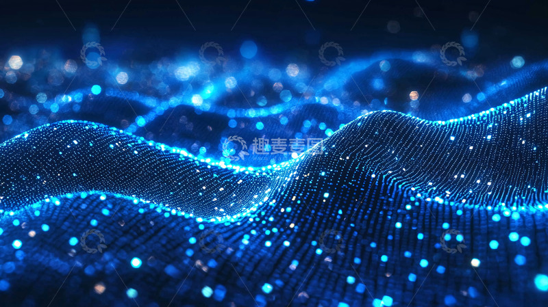 高清大图下载【趣麦麦图】蓝色粒子波浪2