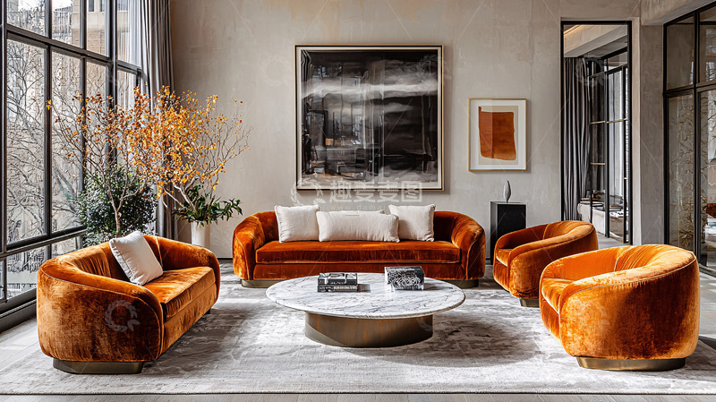 高清大图下载【趣麦麦图】现代轻奢客厅