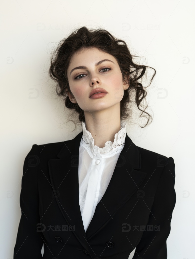 高清大图下载【趣麦麦图】一位卷发美女摄影