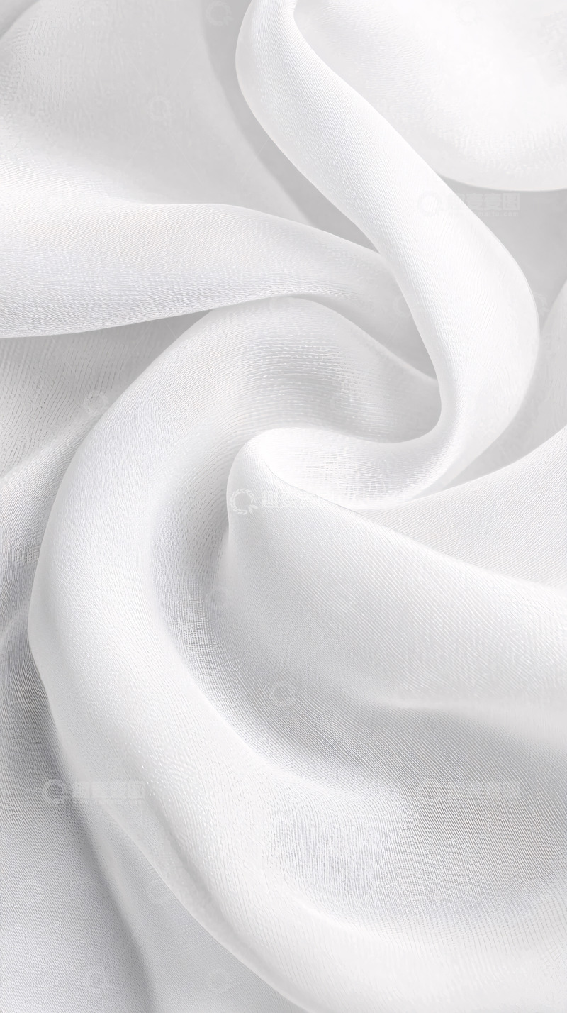 高清大图下载【趣麦麦图】白色丝绸褶皱质感