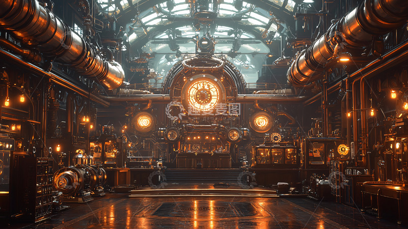 高清大图下载【趣麦麦图】蒸汽朋克风格巨型机械装置