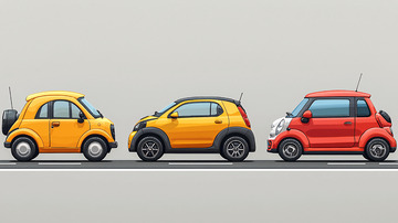 三辆卡通小汽车排列