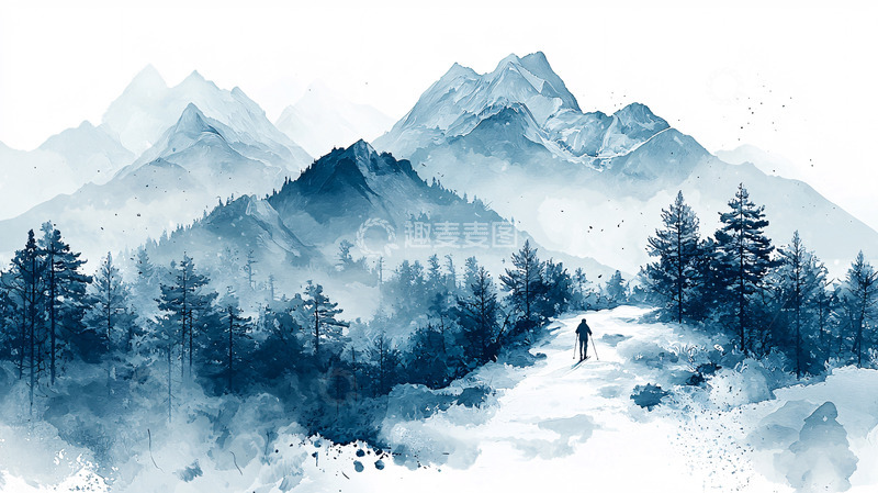 高清大图下载【趣麦麦图】水墨画山脉