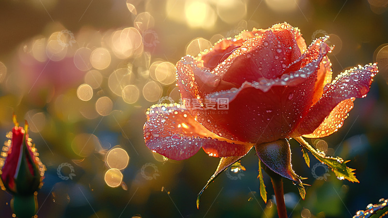 高清大图下载【趣麦麦图】清晨露珠玫瑰花