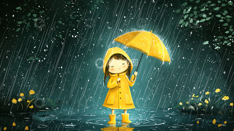 高清大图下载【趣麦麦图】雨中女孩