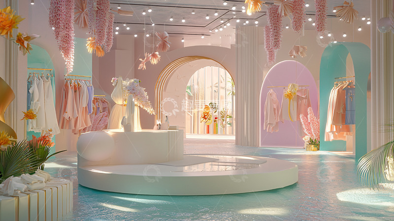 高清大图下载【趣麦麦图】梦幻粉色系甜美服装店