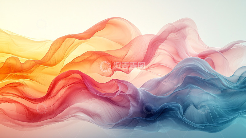 高清大图下载【趣麦麦图】彩色飘逸丝绸质感