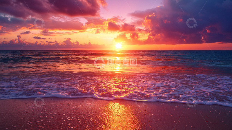高清大图下载【趣麦麦图】海边日落景色