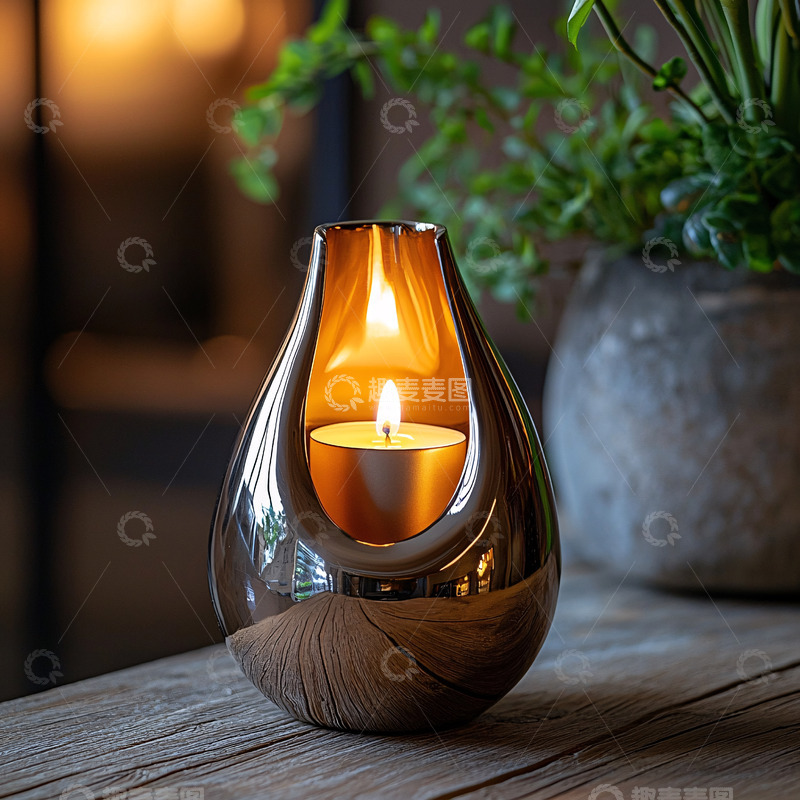 高清大图下载【趣麦麦图】现代感金属烛台