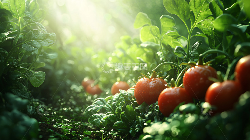 高清大图下载【趣麦麦图】阳光下成熟的番茄
