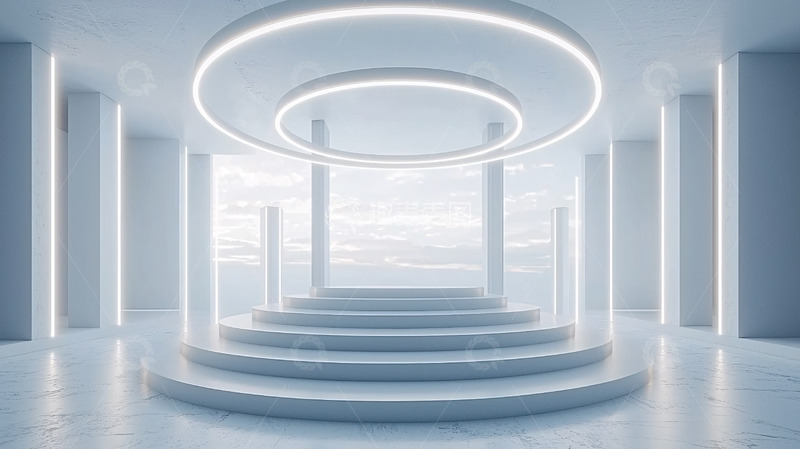 高清大图下载【趣麦麦图】极简风格白色未来感空间