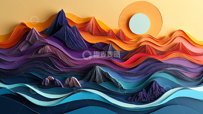 高清大图下载【趣麦麦图】纸艺山水风景画