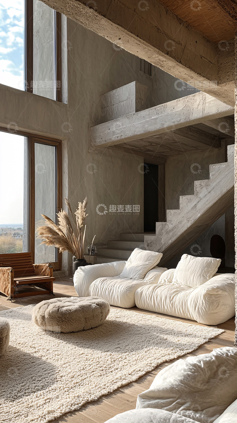 高清大图下载【趣麦麦图】极简风现代化住宅客厅