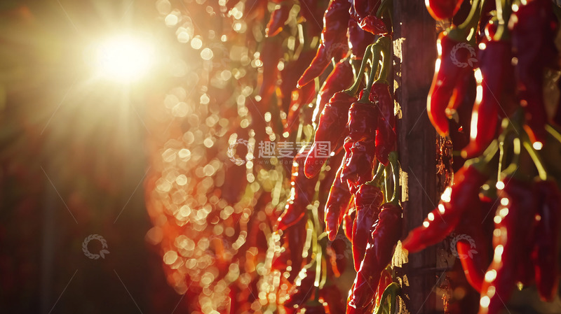 高清大图下载【趣麦麦图】阳光下晾晒的红辣椒