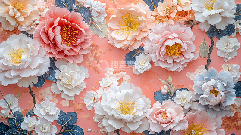 高清大图下载【趣麦麦图】粉色花朵背景