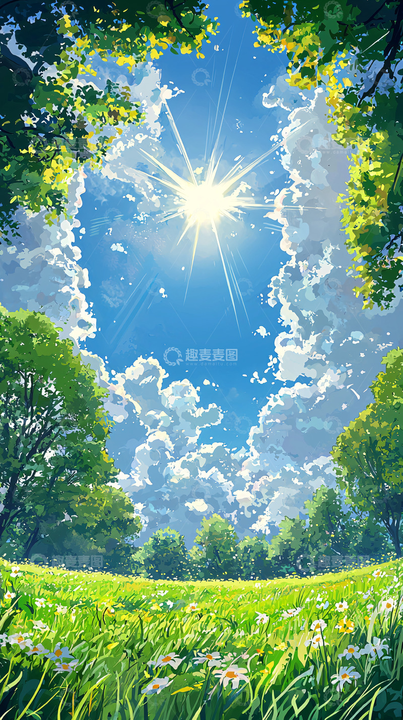 高清大图下载【趣麦麦图】阳光穿透云层照亮大地