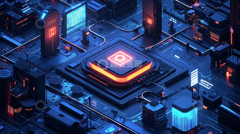 高清大图下载【趣麦麦图】科技感电路板微观图