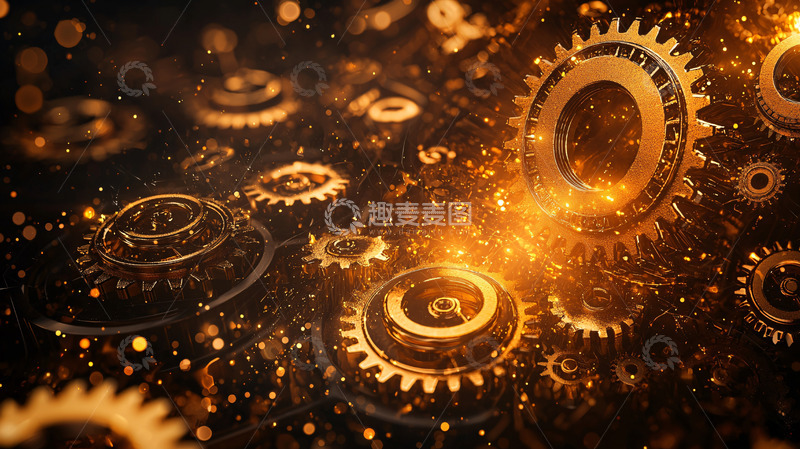 高清大图下载【趣麦麦图】金色齿轮