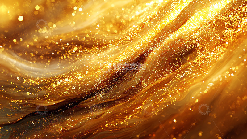 高清大图下载【趣麦麦图】金色液体流动