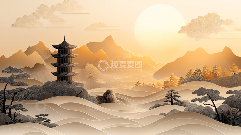 高清大图下载【趣麦麦图】东方意境山水