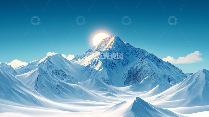 高清大图下载【趣麦麦图】雪山日出12