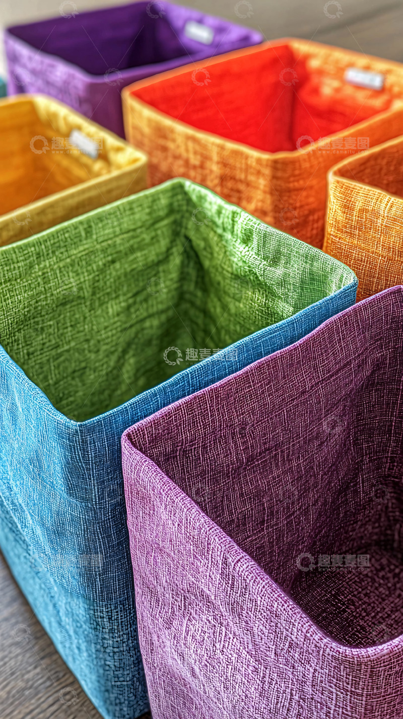 高清大图下载【趣麦麦图】彩色布艺收纳盒
