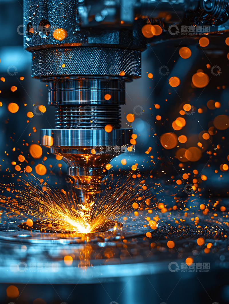 高清大图下载【趣麦麦图】精密机械加工火花四溅