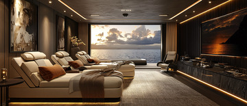 豪华游艇休闲室