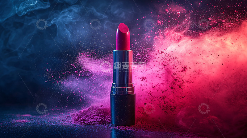 高清大图下载【趣麦麦图】口红在彩色烟雾中